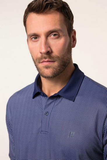 JP1880 Jay-Pi QuickDry Small Print Golf Polo Shirt Navy Blue - Polotrøjer - Polotrøjer 2XL-8XL