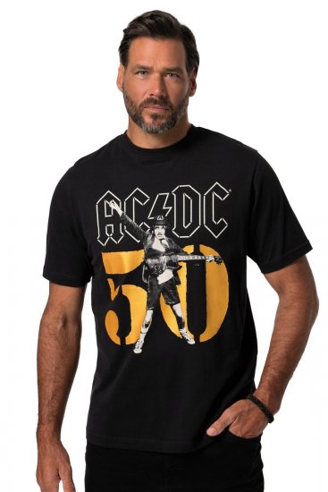 JP1880 AC/DC Graphic Band T-Shirt Black - T-shirts - T-shirts i store størrelser - 2XL-14XL
