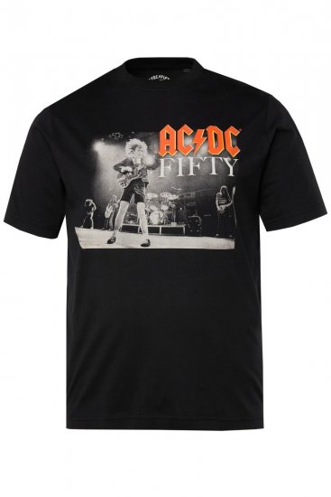 JP1880 AC/DC 50th Anniversary Band Photo T-Shirt Black - T-shirts - T-shirts i store størrelser - 2XL-14XL
