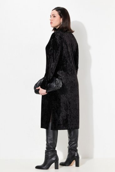 Ulla Popken 834234 Velourkjole med rullekrave Sort - Aftenkjoler - Festkjoler i plus size