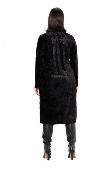 Ulla Popken 834234 Velourkjole med rullekrave Sort - Aftenkjoler - Festkjoler i plus size