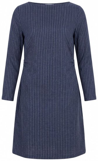 Ulla Popken 834371 Stribet sweatkjole Mørkeblå - Sweatkjoler - 