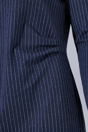 Ulla Popken 834371 Stribet sweatkjole Mørkeblå - Sweatkjoler - 