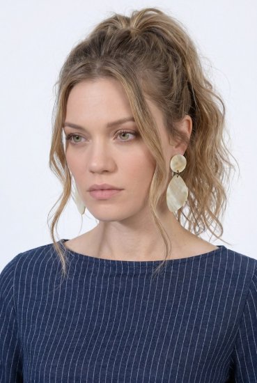 Ulla Popken 834371 Stribet sweatkjole Mørkeblå - Sweatkjoler - 