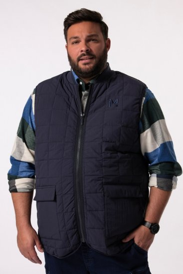 Men+ 464 Quiltet vest med collegekrave Mørkeblå - Jakker - Jakker i store størrelser, 2XL- 12XL