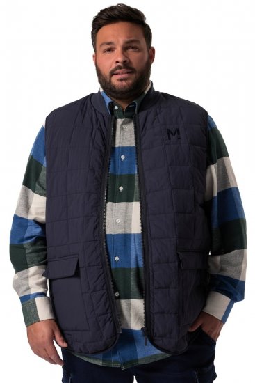 Men+ 464 Quiltet vest med collegekrave Mørkeblå - Jakker - Jakker i store størrelser, 2XL- 12XL