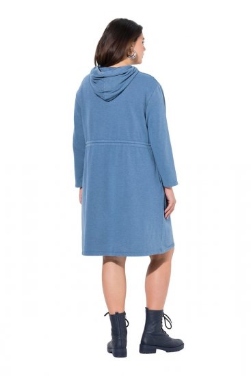 Ulla Popken 834536 Sweatkjole med hætte Denimblå - Sweatkjoler - 