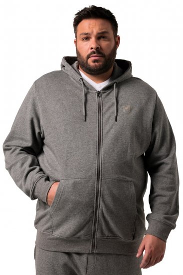 Men+ 851 Hættejakke Gråmeleret - Trøjer og hættetrøjer - Trøjer og Hættetrøjer i store størrelser - 2XL-14XL