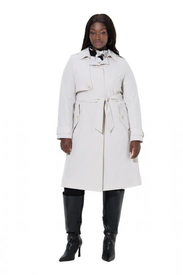 Ulla Popken 834990 Trenchcoat Taupe - Frakker - Frakker i store størrelser