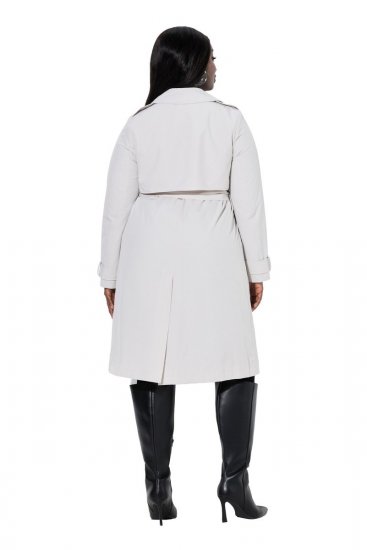 Ulla Popken 834990 Trenchcoat Taupe - Frakker - Frakker i store størrelser