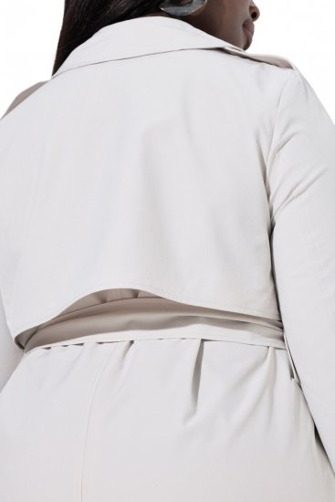 Ulla Popken 834990 Trenchcoat Taupe - Frakker - Frakker i store størrelser