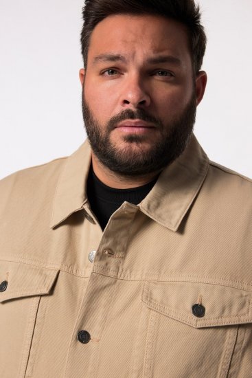 Men+ 446 Denimjakke med brystlommer Sand - Jakker - Jakker i store størrelser, 2XL- 12XL