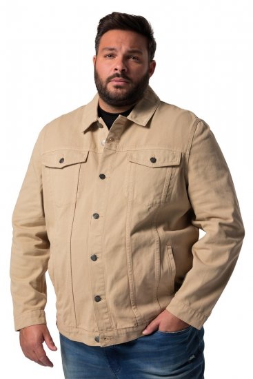 Men+ 446 Denimjakke med brystlommer Sand - Jakker - Jakker i store størrelser, 2XL- 12XL
