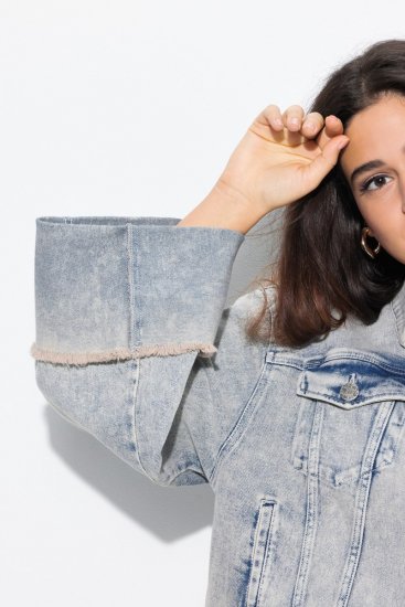 Ulla Popken 835486 Denimjakke med vide ærmer Denimblå - Jakker - Dame jakker i store størrelser