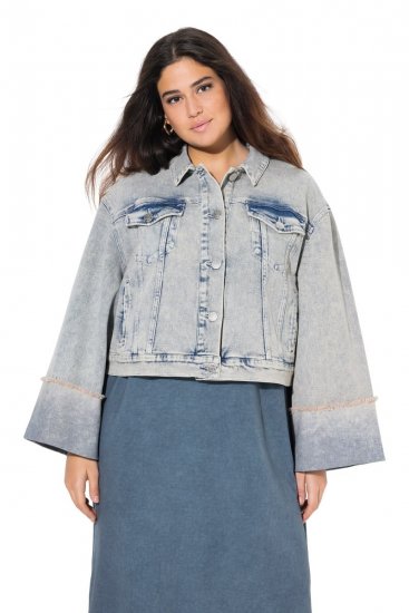 Ulla Popken 835486 Denimjakke med vide ærmer Denimblå - Jakker - Dame jakker i store størrelser