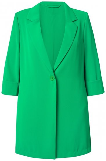 Ulla Popken 836165 Lang blazer med 3/4-ærmer Grøn - Blazere - Blazere i plusstørrelser til kvinder