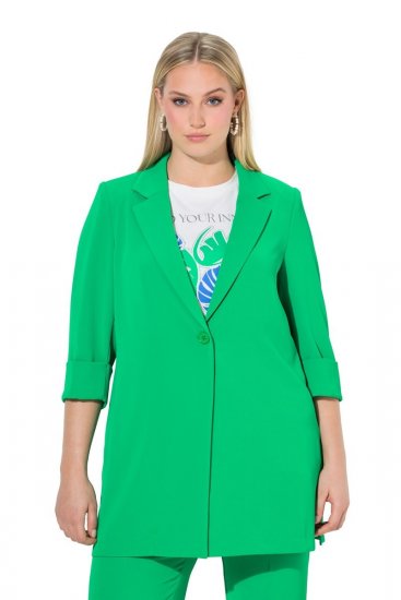 Ulla Popken 836165 Lang blazer med 3/4-ærmer Grøn - Blazere - Blazere i plusstørrelser til kvinder