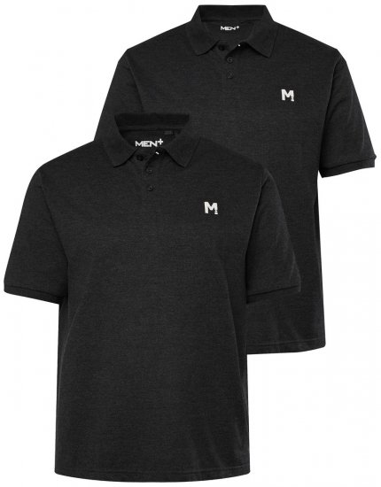 Men+ 258 Poloshirt Sort 2-pak - Polotrøjer - Polotrøjer 2XL-8XL