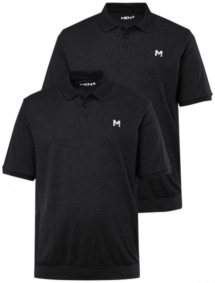 Men+ 266 Poloshirt bellyfit Sort 2-pak - Polotrøjer - Polotrøjer 2XL-8XL