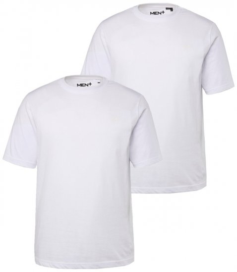 Men+ 285 T-shirt med rund hals Hvid 2-pak - T-shirts - T-shirts i store størrelser - 2XL-14XL