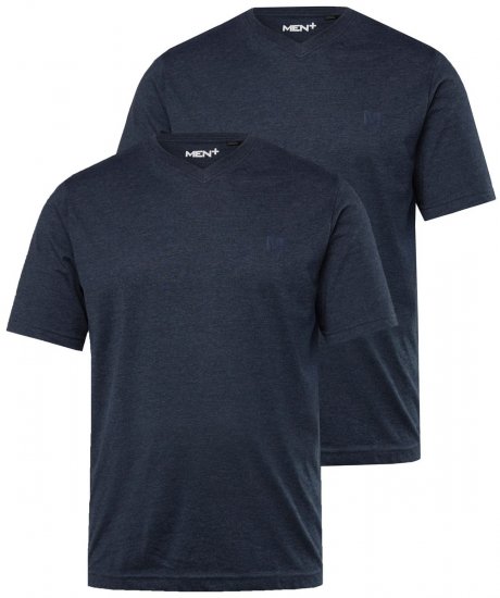Men+ 299 T-shirt med V-hals Mørkeblå 2-pak - T-shirts - T-shirts i store størrelser - 2XL-14XL