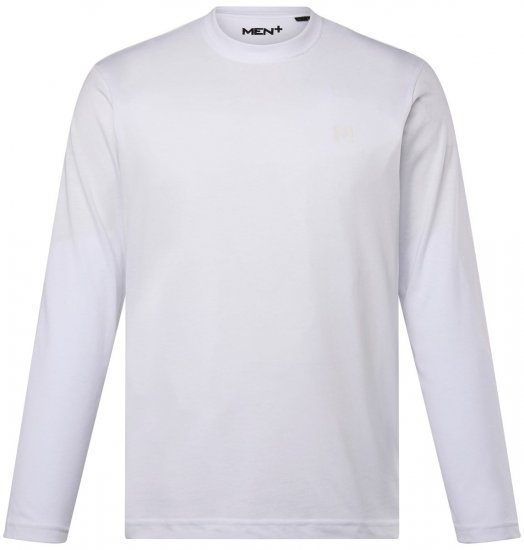 Men+ 307 Langærmet T-shirt Hvid - T-shirts - T-shirts i store størrelser - 2XL-14XL