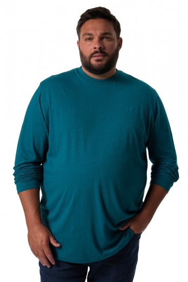 Men+ 307 Langærmet T-shirt Gråblå - T-shirts - T-shirts i store størrelser - 2XL-14XL