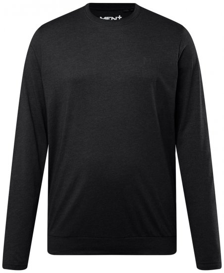 Men+ 313 Langærmet T-shirt bellyfit Sort - T-shirts - T-shirts i store størrelser - 2XL-14XL