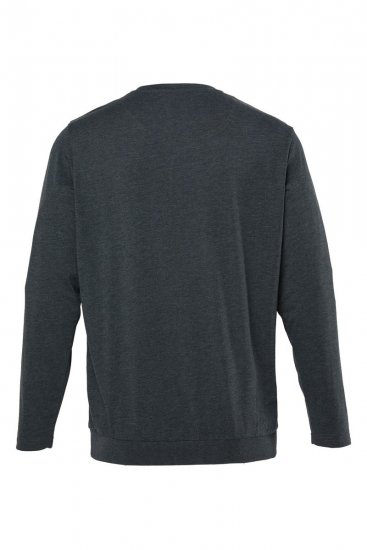 Men+ 313 Langærmet T-shirt bellyfit Koksgrå meleret - T-shirts - T-shirts i store størrelser - 2XL-14XL