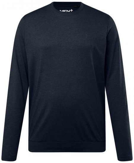 Men+ 313 Langærmet T-shirt bellyfit Mørkeblå - T-shirts - T-shirts i store størrelser - 2XL-14XL