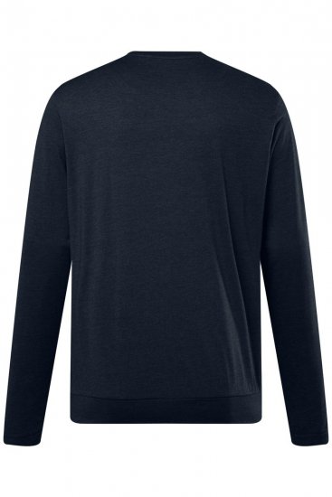 Men+ 313 Langærmet T-shirt bellyfit Mørkeblå - T-shirts - T-shirts i store størrelser - 2XL-14XL