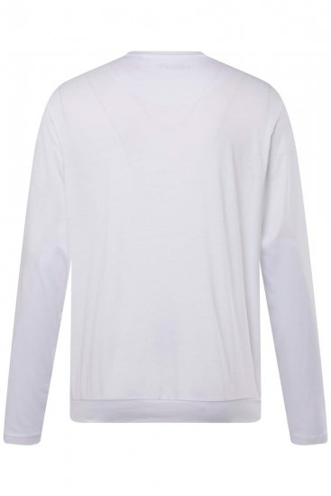 Men+ 313 Langærmet T-shirt bellyfit Hvid - T-shirts - T-shirts i store størrelser - 2XL-14XL