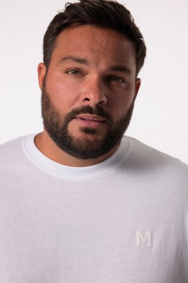 Men+ 313 Langærmet T-shirt bellyfit Hvid - T-shirts - T-shirts i store størrelser - 2XL-14XL