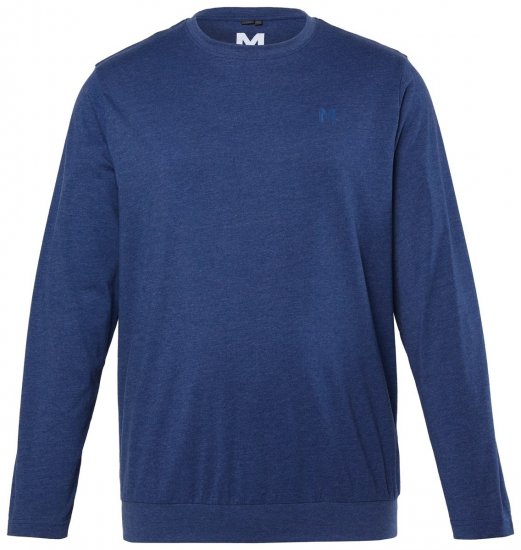 Men+ 313 Langærmet T-shirt bellyfit Natblå - T-shirts - T-shirts i store størrelser - 2XL-14XL