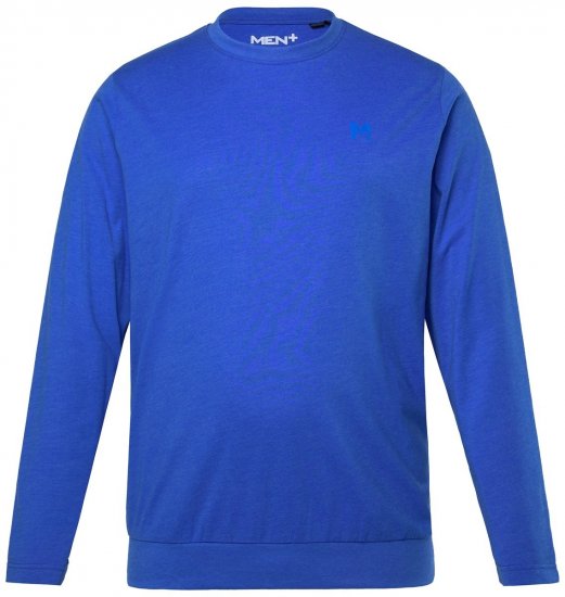 Men+ 313 Langærmet T-shirt bellyfit Koboltblå - T-shirts - T-shirts i store størrelser - 2XL-14XL