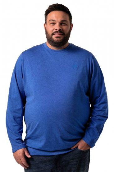 Men+ 313 Langærmet T-shirt bellyfit Koboltblå - T-shirts - T-shirts i store størrelser - 2XL-14XL