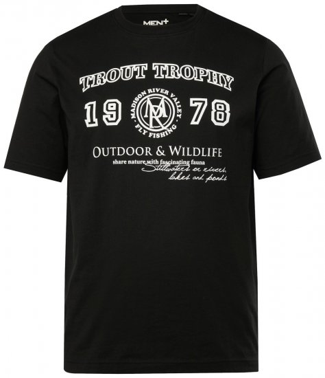 Men+ 424 T-shirt Trout Trophy Sort - T-shirts - T-shirts i store størrelser - 2XL-14XL