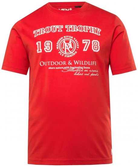 Men+ 424 T-shirt Trout Trophy Chilirød - T-shirts - T-shirts i store størrelser - 2XL-14XL