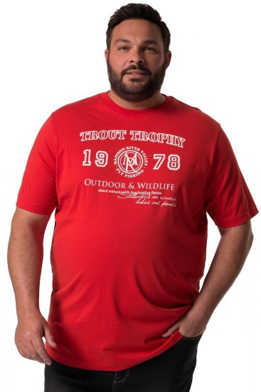 Men+ 424 T-shirt Trout Trophy Chilirød - T-shirts - T-shirts i store størrelser - 2XL-14XL