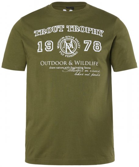 Men+ 424 T-shirt Trout Trophy Mørk oliven - T-shirts - T-shirts i store størrelser - 2XL-14XL