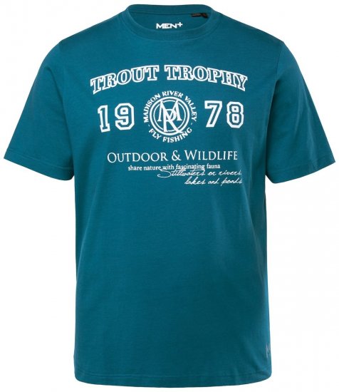 Men+ 424 T-shirt Trout Trophy Lagunegrøn - T-shirts - T-shirts i store størrelser - 2XL-14XL