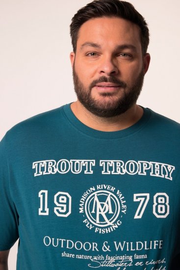 Men+ 424 T-shirt Trout Trophy Lagunegrøn - T-shirts - T-shirts i store størrelser - 2XL-14XL