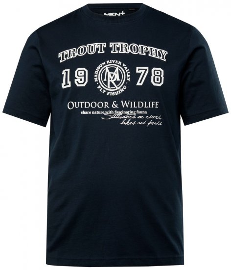 Men+ 424 T-shirt Trout Trophy Mørkeblå - T-shirts - T-shirts i store størrelser - 2XL-14XL
