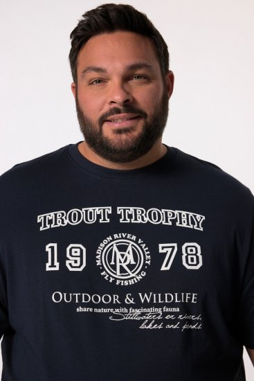 Men+ 424 T-shirt Trout Trophy Mørkeblå - T-shirts - T-shirts i store størrelser - 2XL-14XL