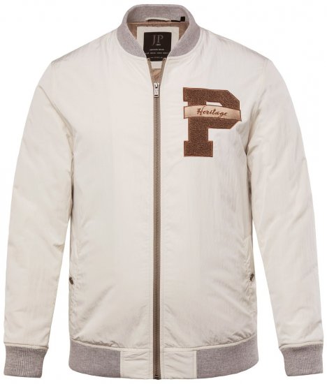JP1880 836786 Collegejakke med emblem Benhvid - Jakker - Jakker i store størrelser, 2XL- 12XL