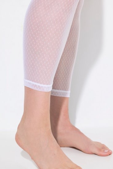 Ulla Popken 836800 Prikkede strømpeleggings Hvid - Strømpebukser & strømper - 