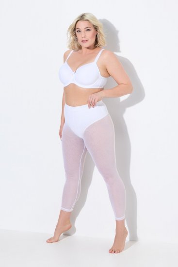 Ulla Popken 836800 Prikkede strømpeleggings Hvid - Strømpebukser & strømper - 