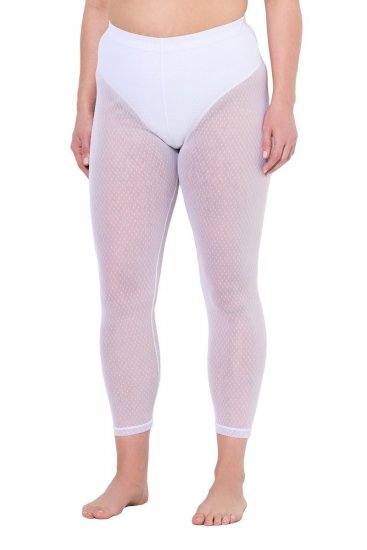 Ulla Popken 836800 Prikkede strømpeleggings Hvid - Strømpebukser & strømper - 