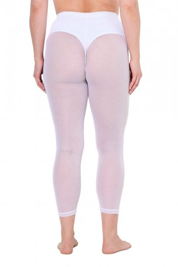 Ulla Popken 836800 Prikkede strømpeleggings Hvid - Strømpebukser & strømper - 