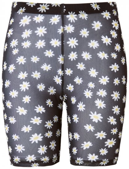 Ulla Popken 836803 Blomstrede antigniv-shorts Sort - Antigniv-shorts - 